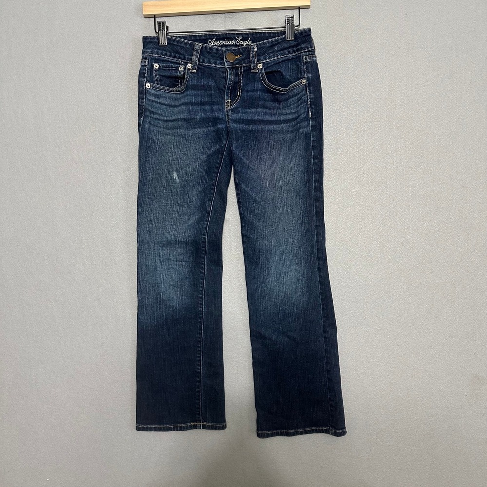 American Eagle Favorite Boyfriend Jeans Dark Wash Stretch Size 2 Short 2S